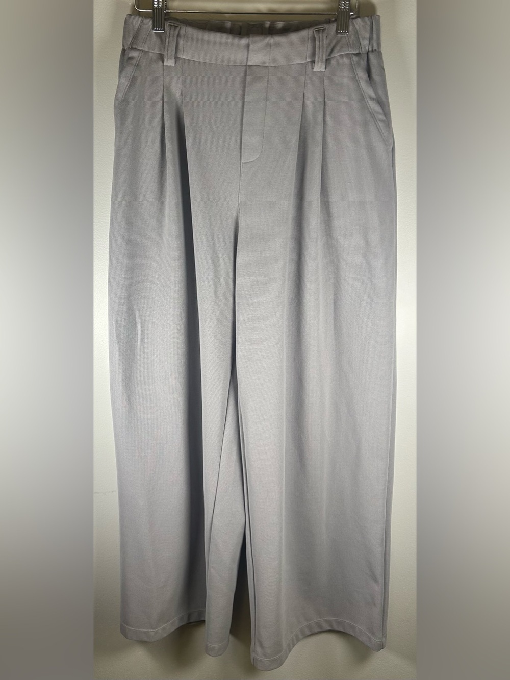 Halara Flex High Waisted Wide Leg Pants Sz M Regular Waffle Stretch Pleated EUC